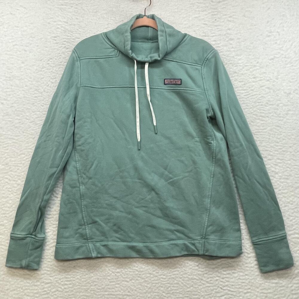 Vineyard Vines Pullover Womens XXS Green The Shep Shirt Cowl Neck Cotton Casual
